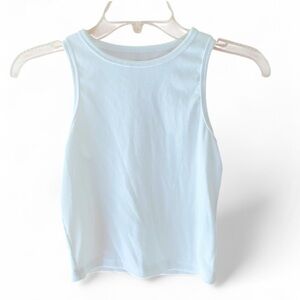 SHEIN DAZY WHITE RIB KNIT SLEEVELESS CROP TANK TOP SIZE SMALL CLASSIC